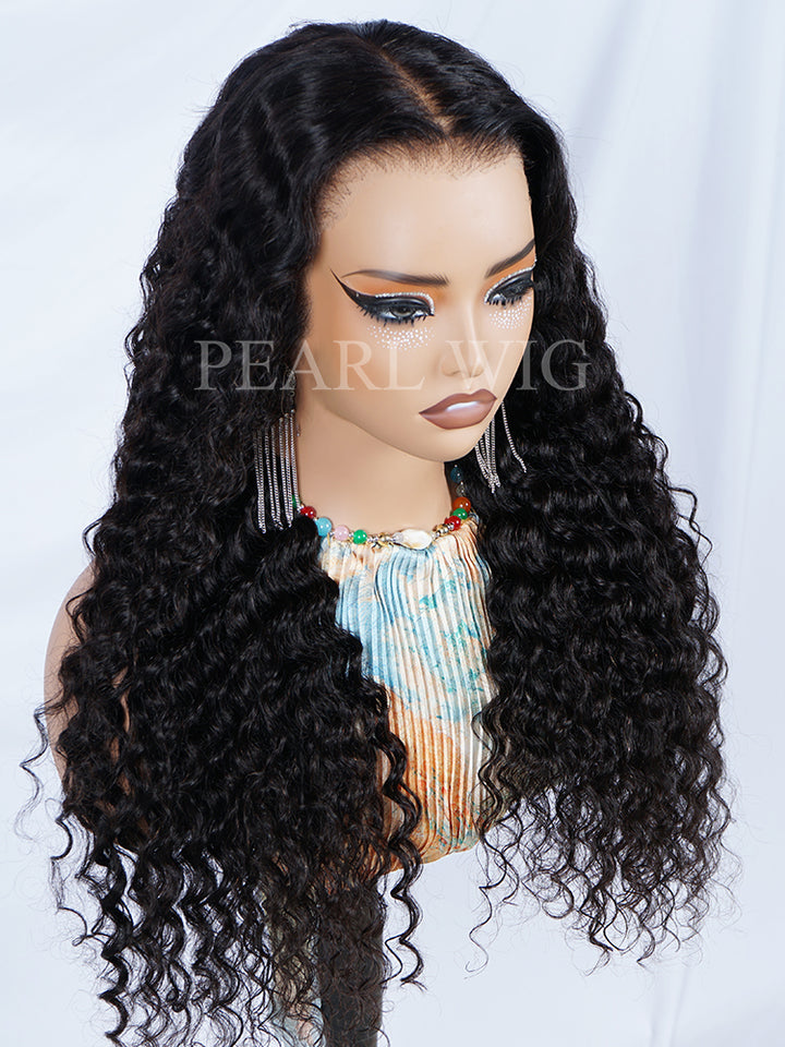 PEARL WIG Pre-Everything  Deep Wave Human Hair Invisible Knot 7x6 HD Transparent Lace Wig