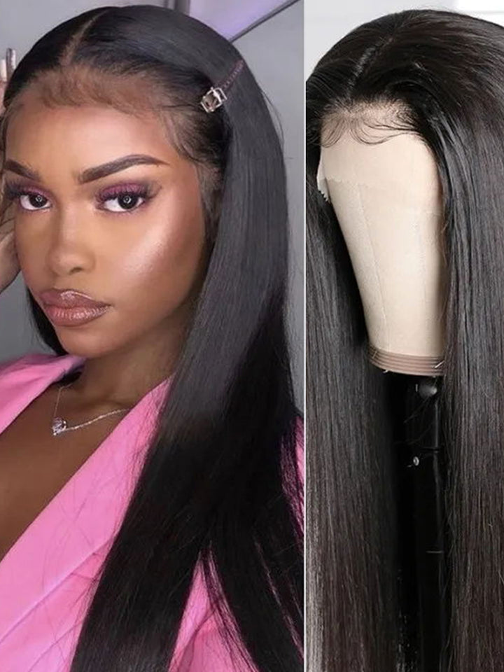 Straight Wig 5x5 Glueless  100% Human Hair Wig 250% Density Pre-Plucked With Baby Hair