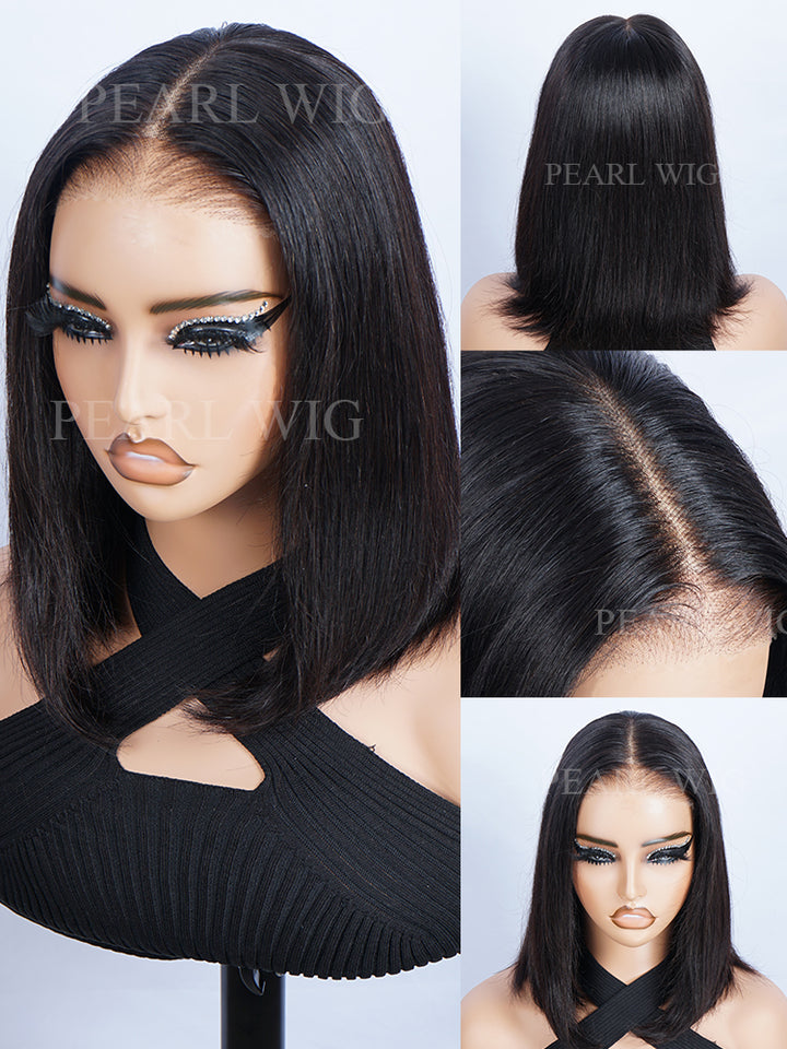 Short Bob Straight 250% Density Human Hair Wig 13x4 Lace Glueless Human Hair Wigs