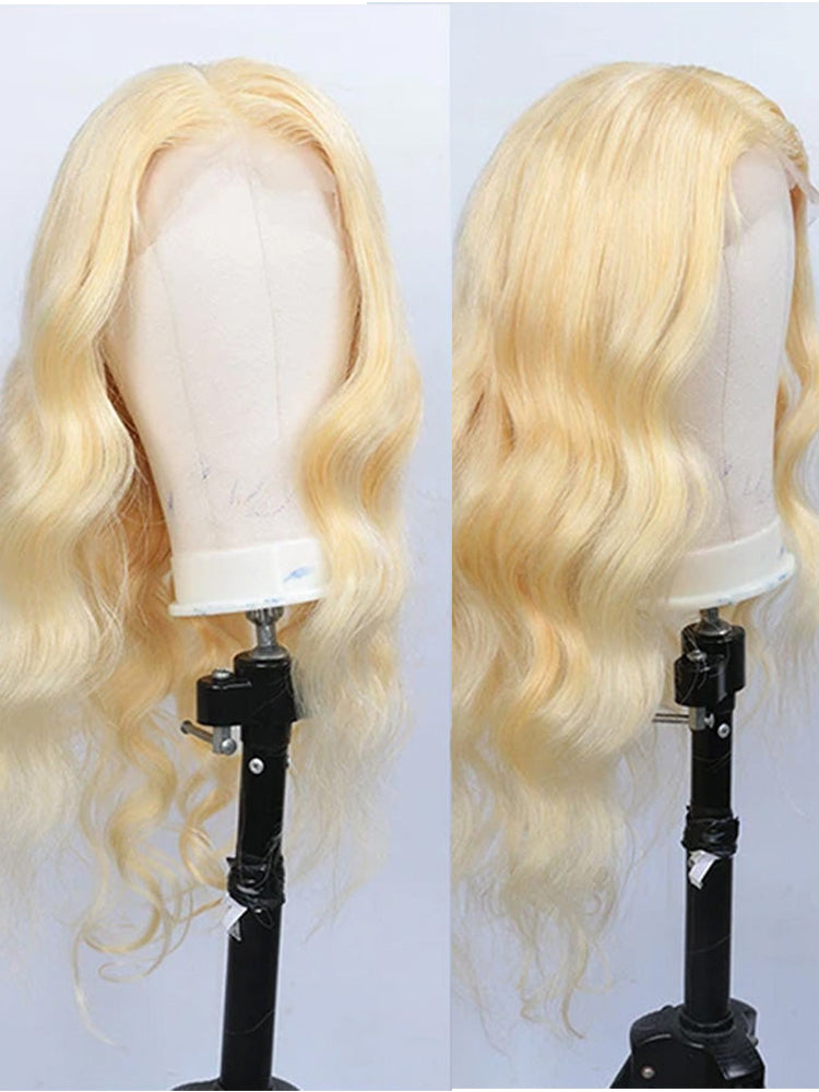 #613 Blonde Body Wave HD Lace Wig Virgin Human Hair Wigs Pre-Plucked Hairline With Baby Hair