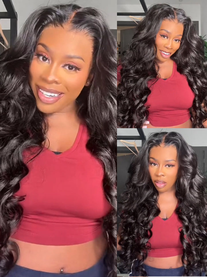 Loose Wave Human Hair Wig 13X4 Glueless Wig Everything Ready Mini Knot Oversized Lace Wig