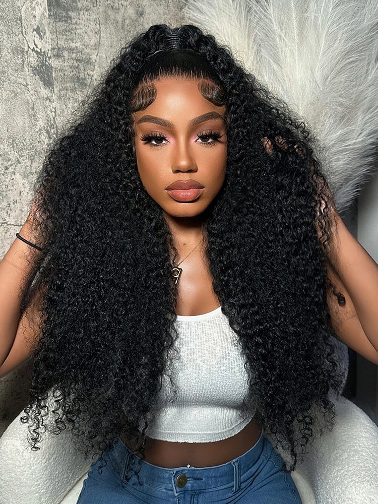 PEARLWIG Ready Go Pre-Cut 13x6 MAX HD Lace Kinky Curly Glueless Wig Human Hair