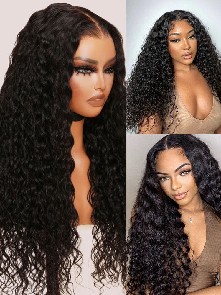 PEARL WIG 5x5 HD Lace Closure 100% Glueless Wigs Human Hair Water Wave  Invisible Knot Wig