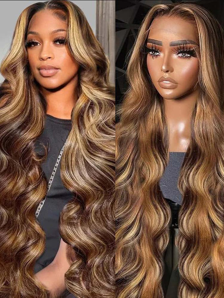 Body Wave Lace Frontal Wigs Highlight Piano Color 13*4 HD Lace frontal Human Hair Wig