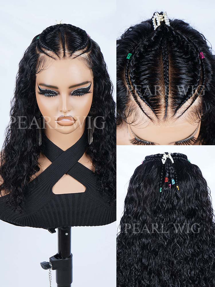 Pre-Braiding Deep Wave Wig Glueless Wigs Mini Knot Pre-Cut 7x6 Lace 100% Human Hair Wig