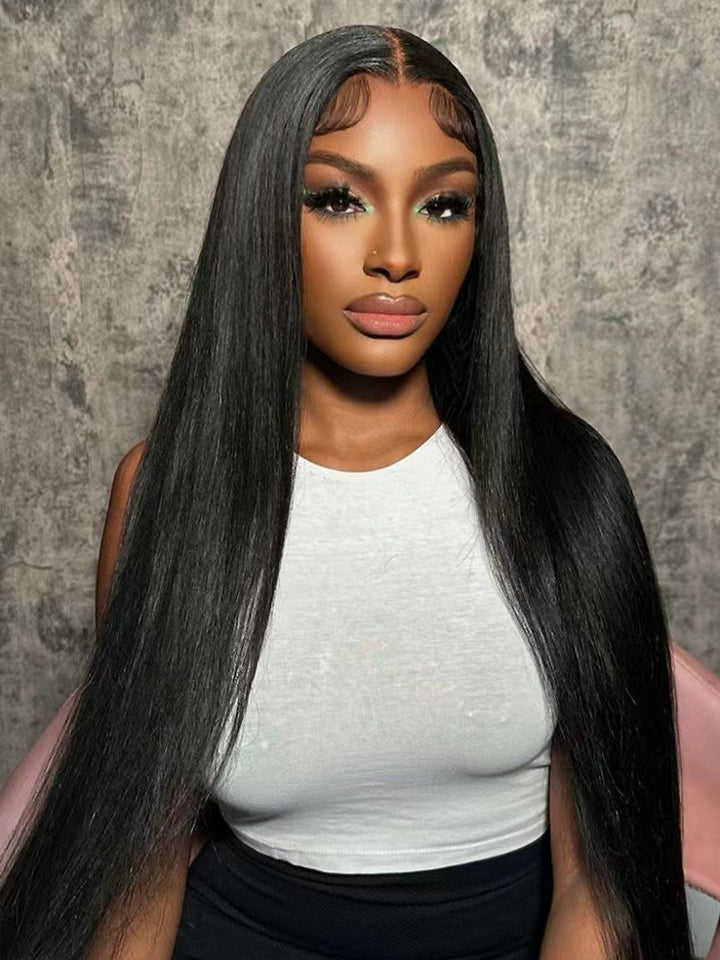 Straight Wig 5x5 Glueless  100% Human Hair Wig 250% Density Pre-Plucked With Baby Hair