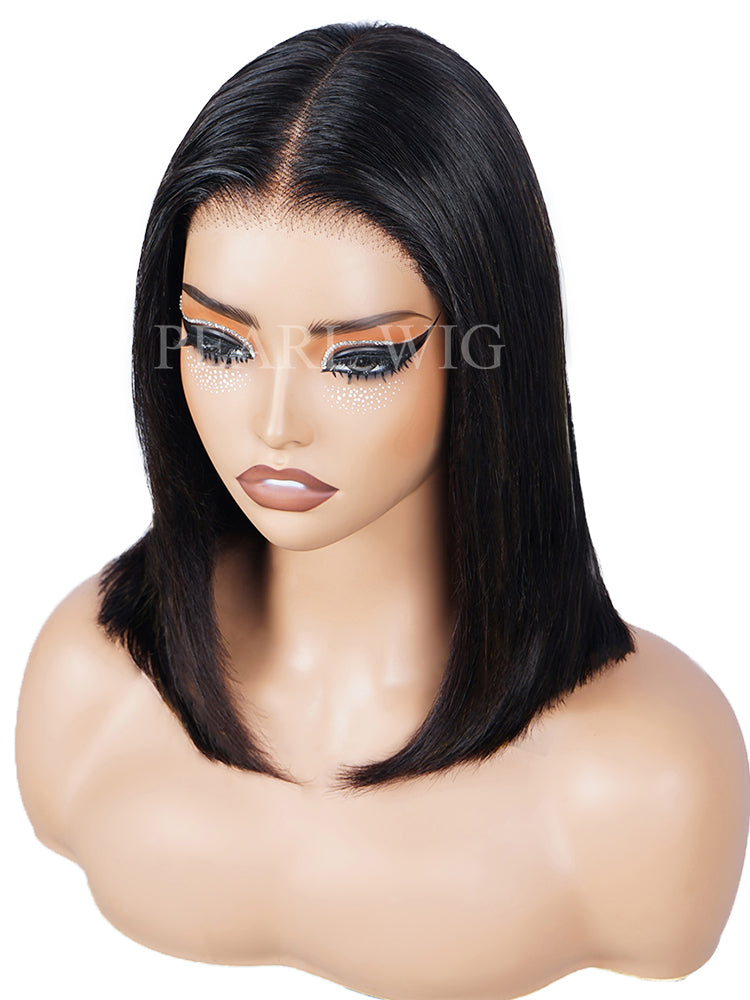 Bob Straight T part Lace Closure Wig 6x1.5 Lace Human Hair Bob Wig For Women