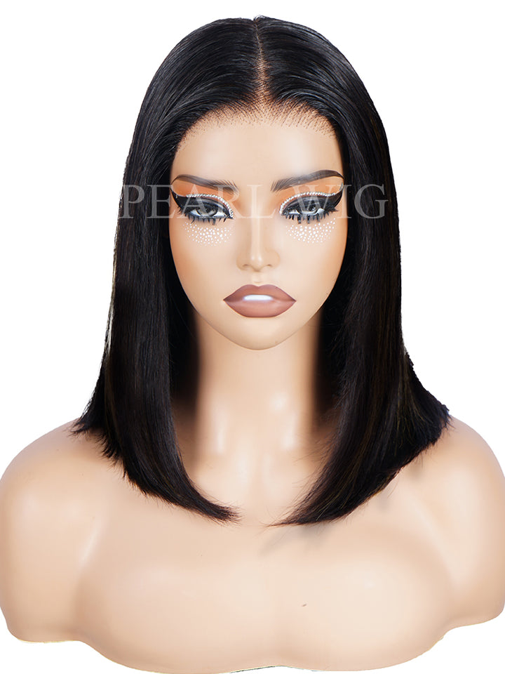 Short Bob Straight 250% Density Human Hair Wig 13x4 Lace Glueless Human Hair Wigs