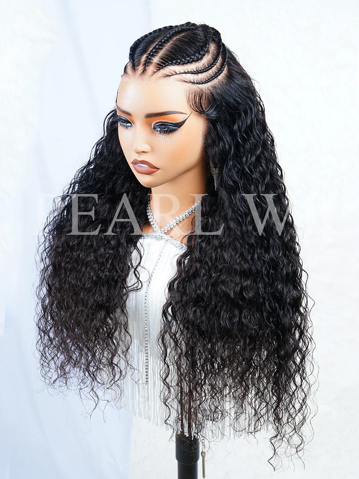 Pre-Braiding Deep Wave Human Hair Wig 13x6 MAX HD Lace Front Wigs 250% Density Wig