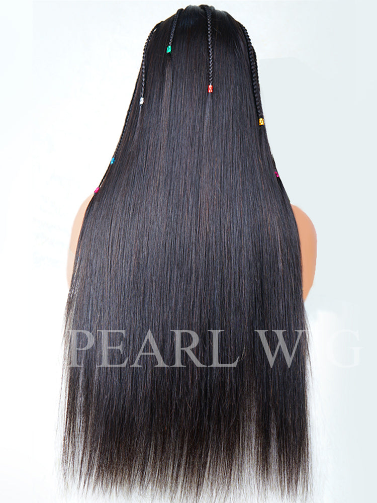 Pre-Braiding Straight Glueless Wigs Mini Knot Oversized Lace Pre-Cut 13x4 Human Hair Wig