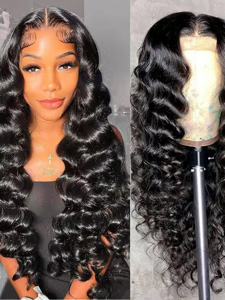 13x6 HD Lace Front Wig Pre-plucked Hairline Wig Loose Wave Human Hair Wig