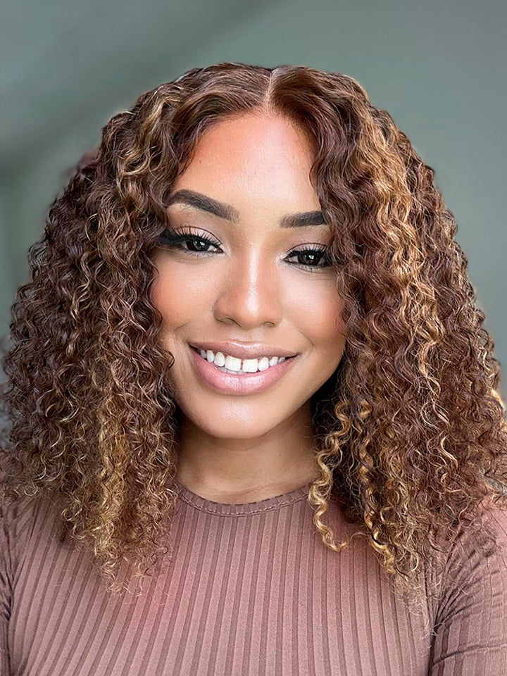 Wear Go Glueless Bob Wig Highlights Ombre Water Wave 6x4.6 Pre Cut HD Lace Wigs